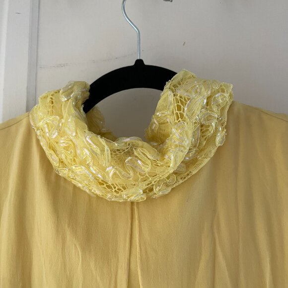 1970s Yellow CHIFFON EVENING GOWN - Picture 4 of 8